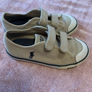 Polo Ralph Lauren Kid Sneakers no-lace, no tie EZ sneakers unisex kids tan